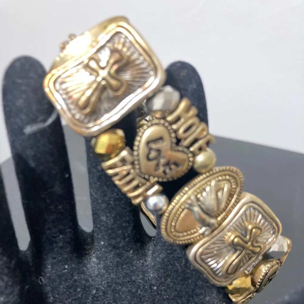 Faith Bracelets - set of 2 - Gold Toned
